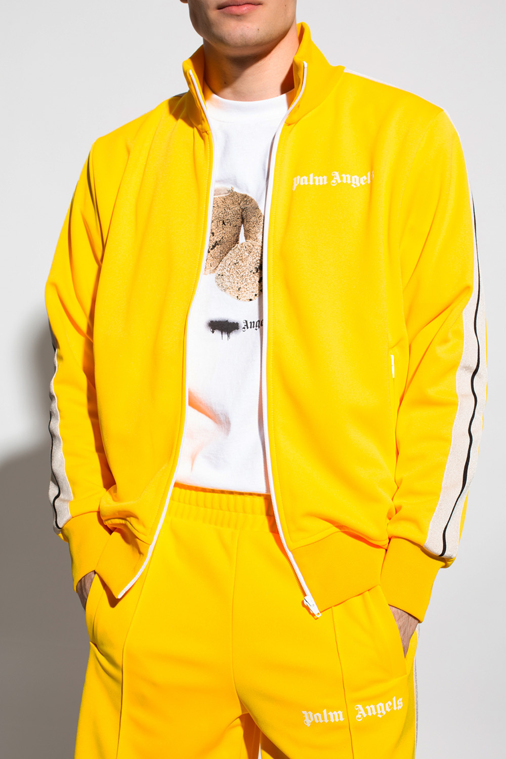 Palm angels track online jacket yellow